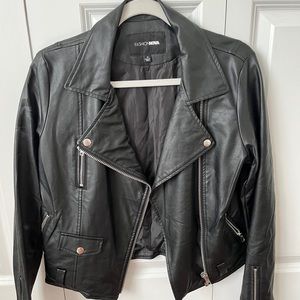 Faux leather biker jacket